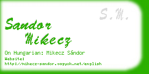 sandor mikecz business card