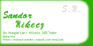 sandor mikecz business card